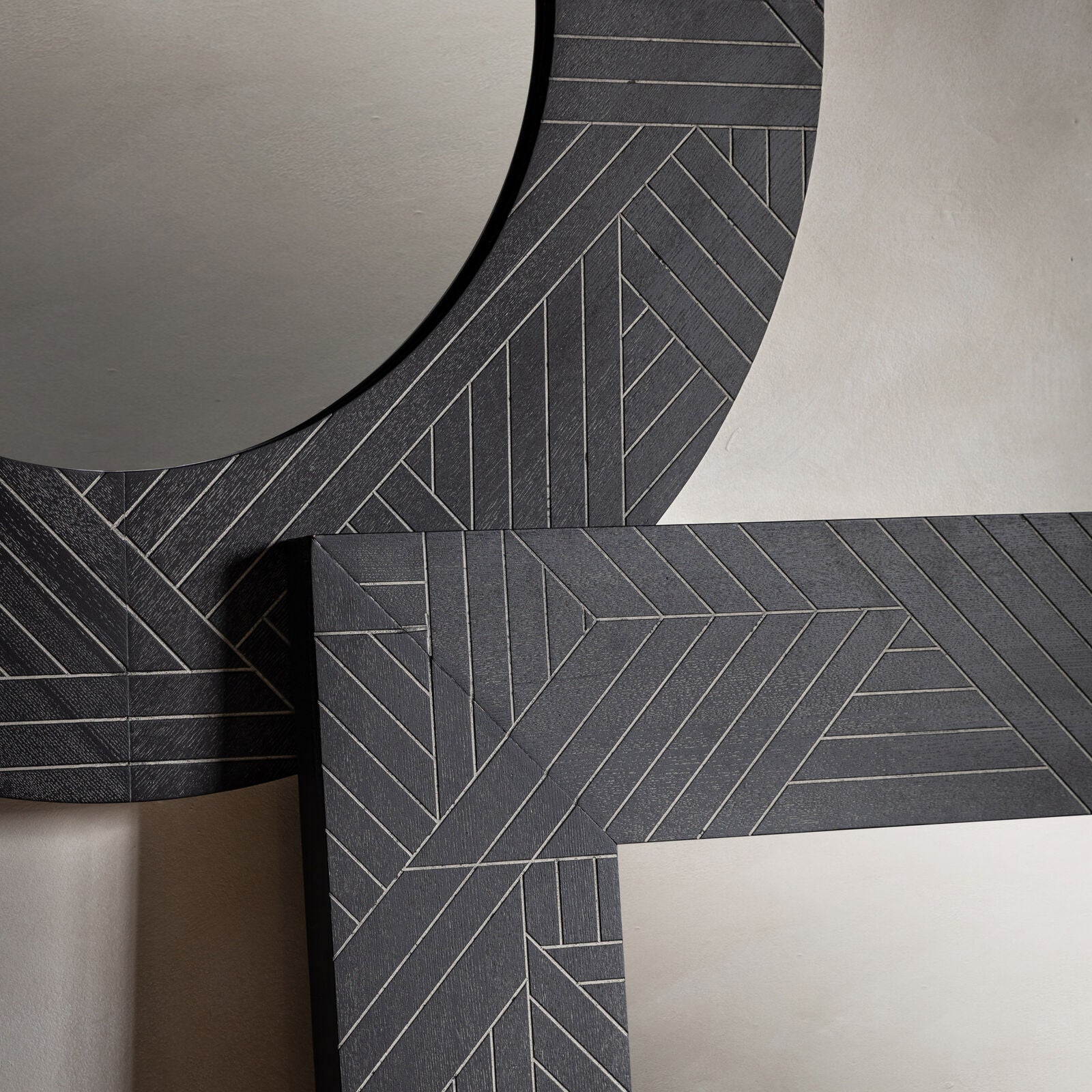 Natori Rectangular wall mirror with geometric frame | malletandplane.com