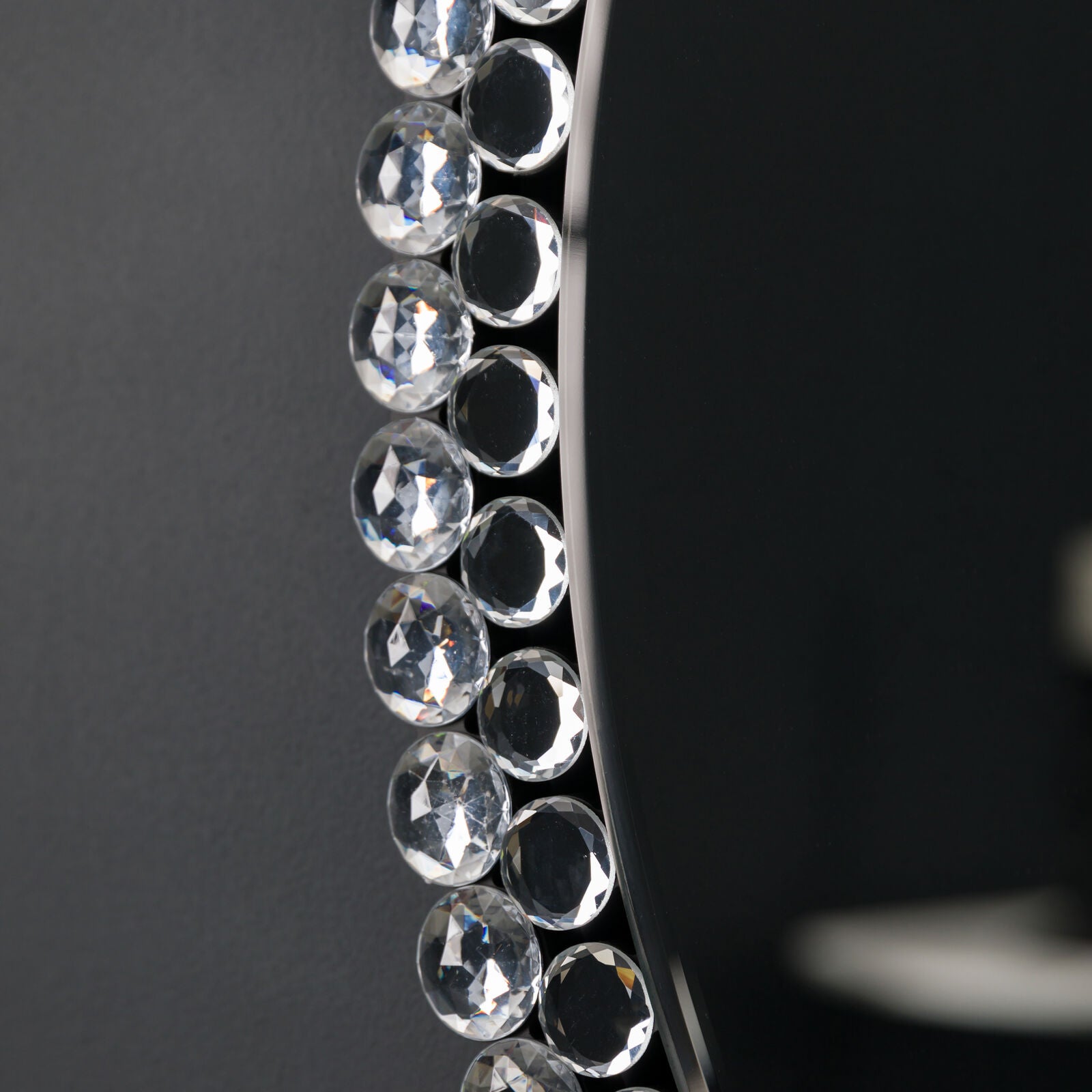 Tamara round bevelled wall mirror with decorative frame | malletandplane.com